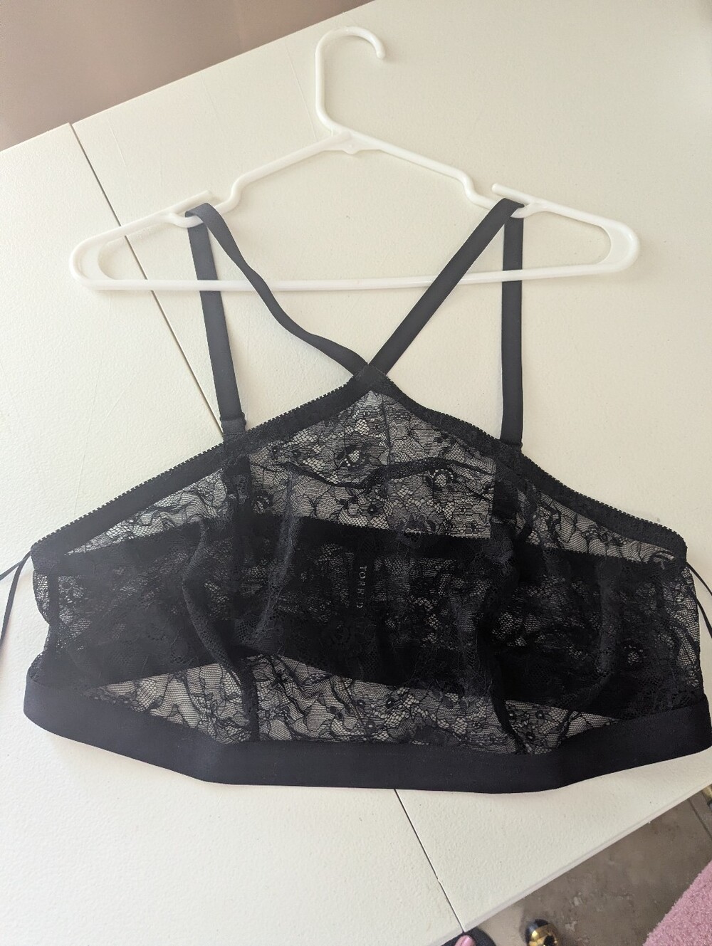 Torrid Black Sheer Lace Bralette with Crisscross Straps 1X